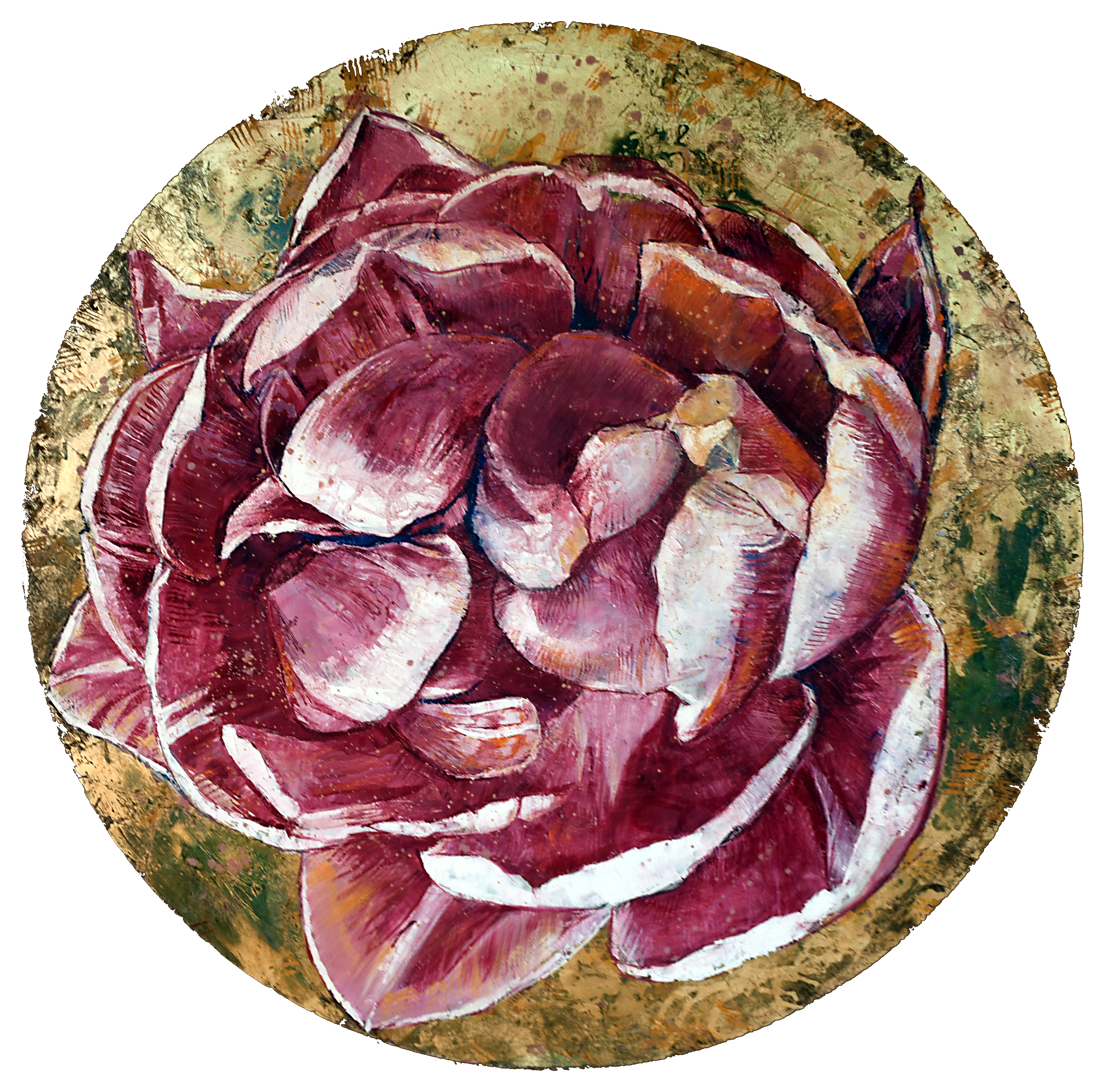 Flor sobre Oro — obra original de Cristina Ybarra