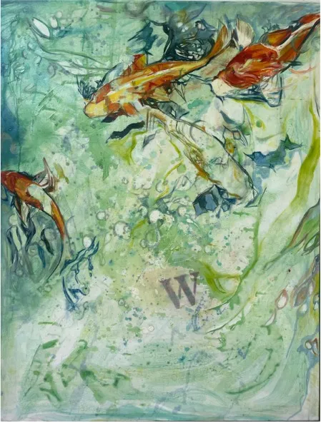 Koi Feast I — obra original de Cristina Ybarra
