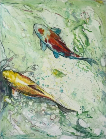 Koi Feast II — obra original de Cristina Ybarra