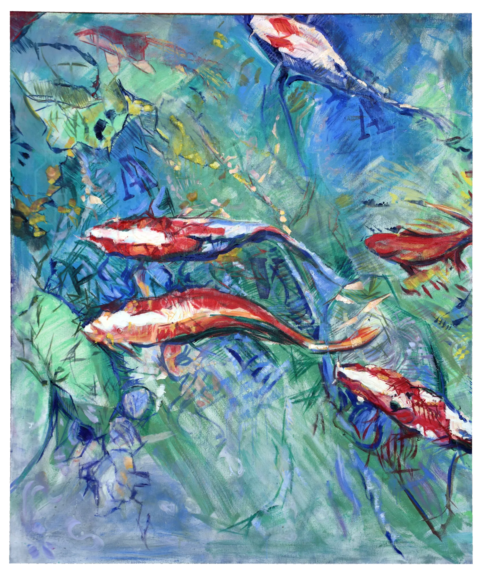 Koi Feast IV — obra original de Cristina Ybarra