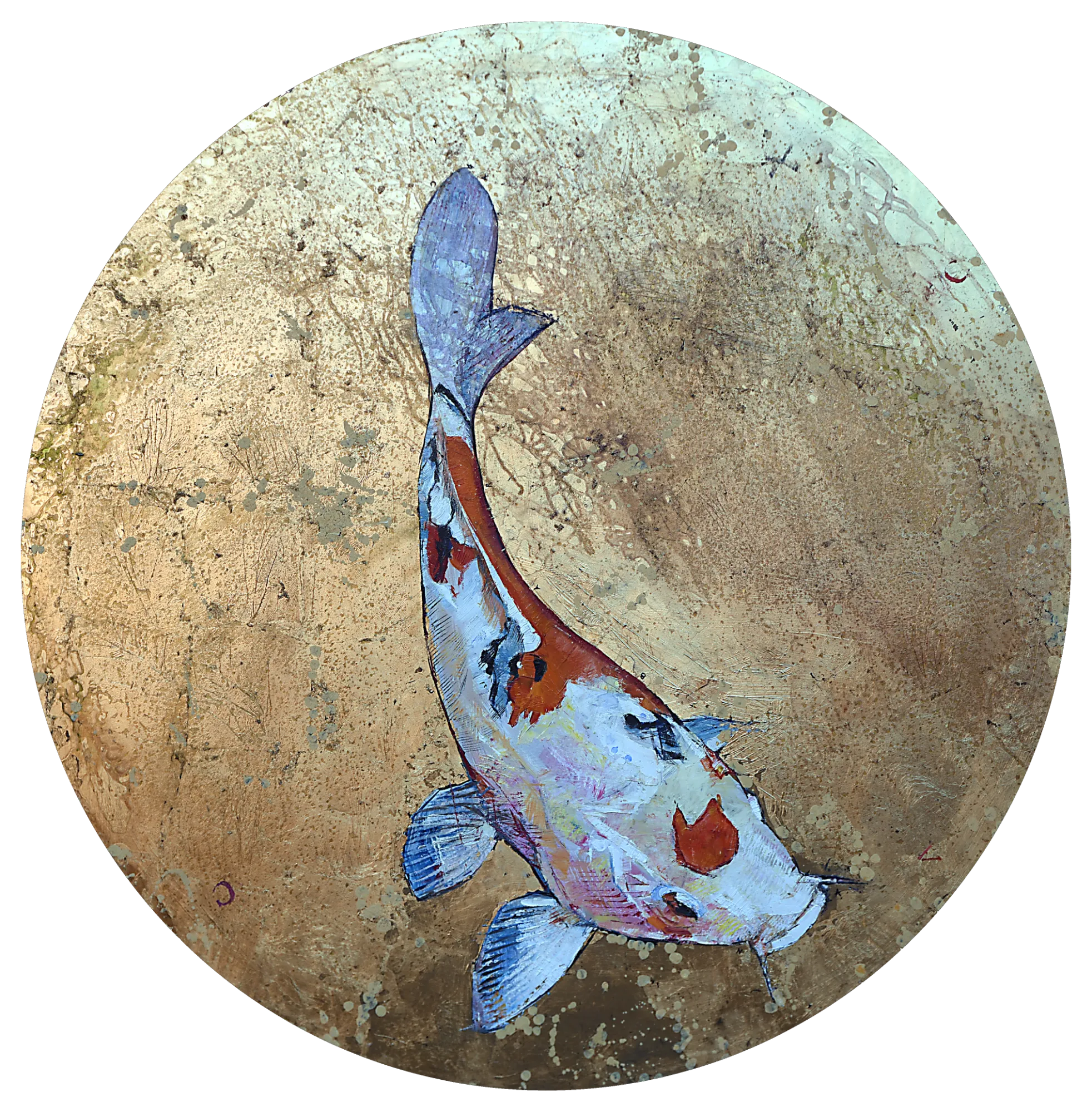 Koi on Gold — obra original de Cristina Ybarra