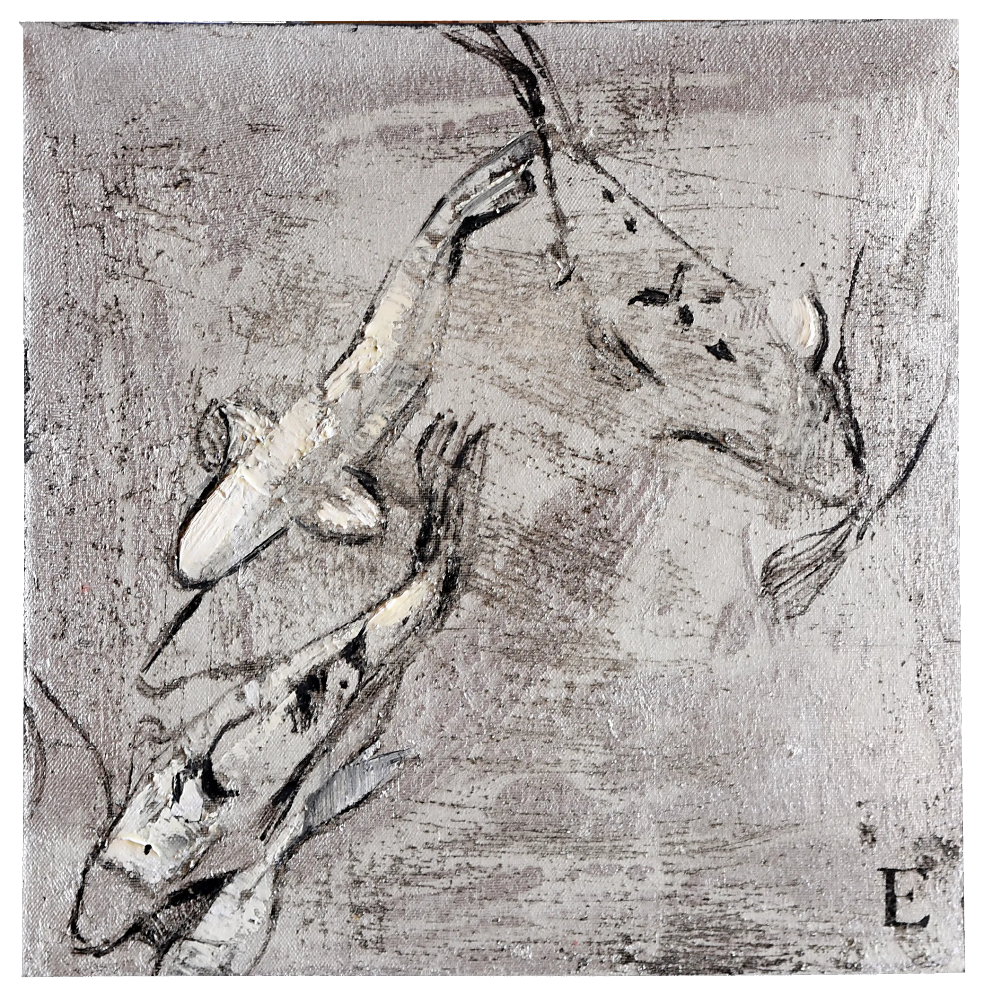 Koi on Silver — obra original de Cristina Ybarra